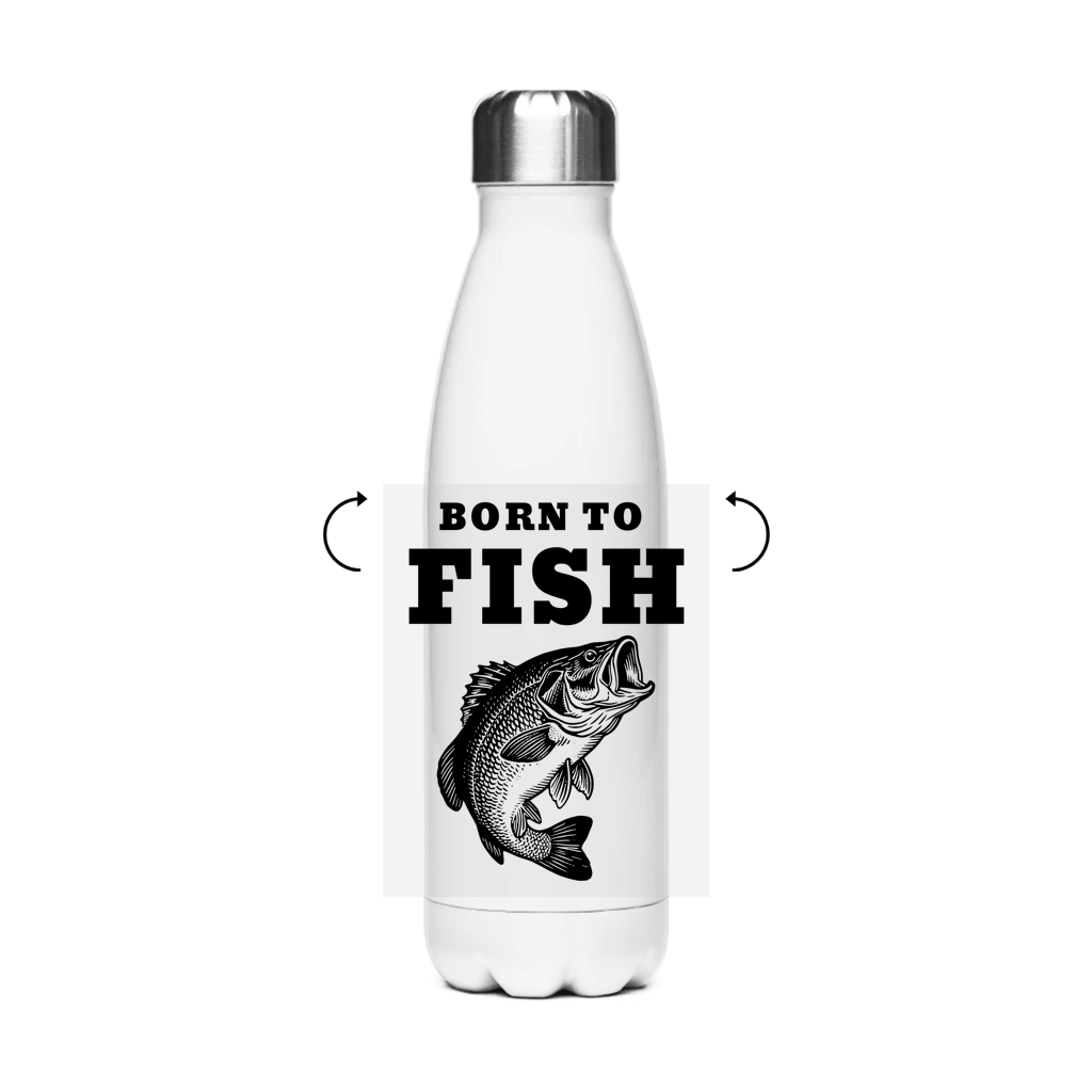 Edelstahl-Thermoflasche - Born To FISH
