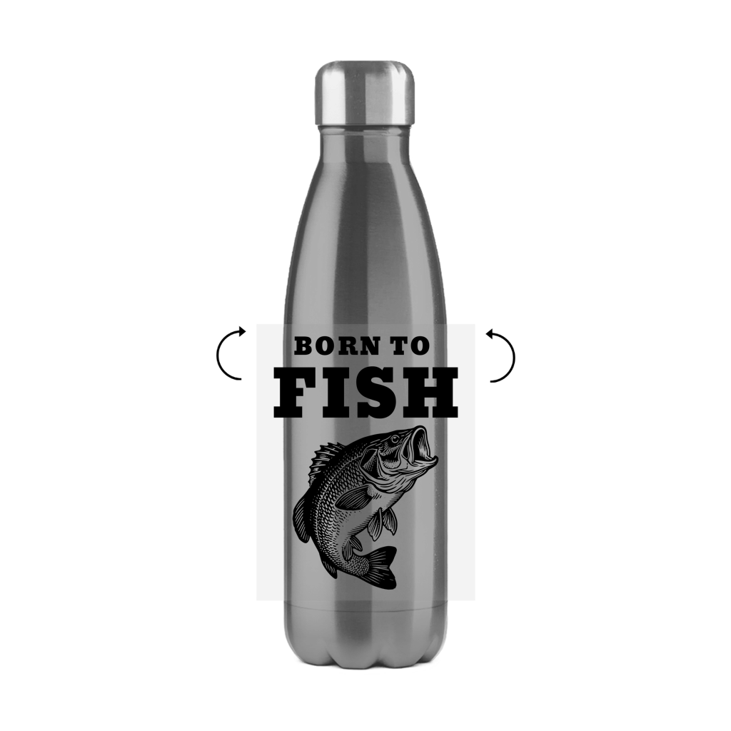 Edelstahl-Thermoflasche - Born To FISH
