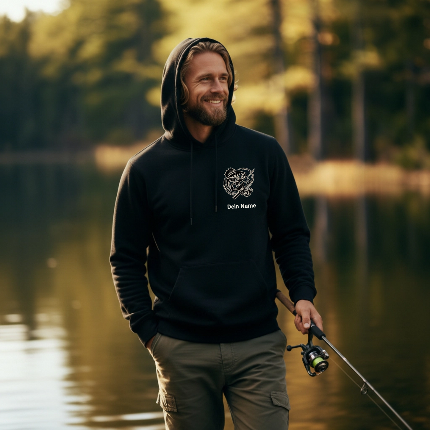 Hoodie - Angler Batch mit Namen