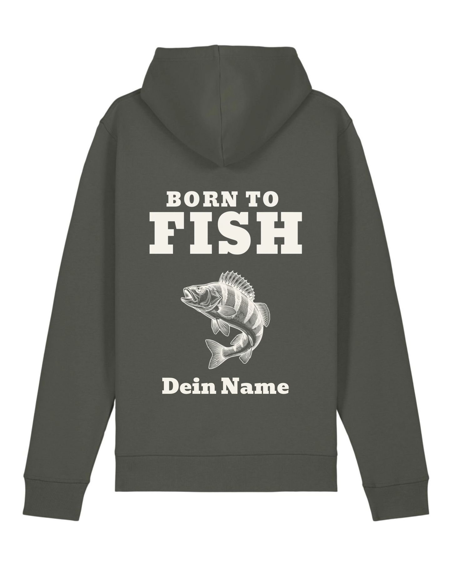 Hoodie - Born to Fish - personalisiert mit Namen und Fisch