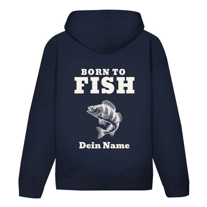 Hoodie - Born to Fish - personalisiert mit Namen und Fisch