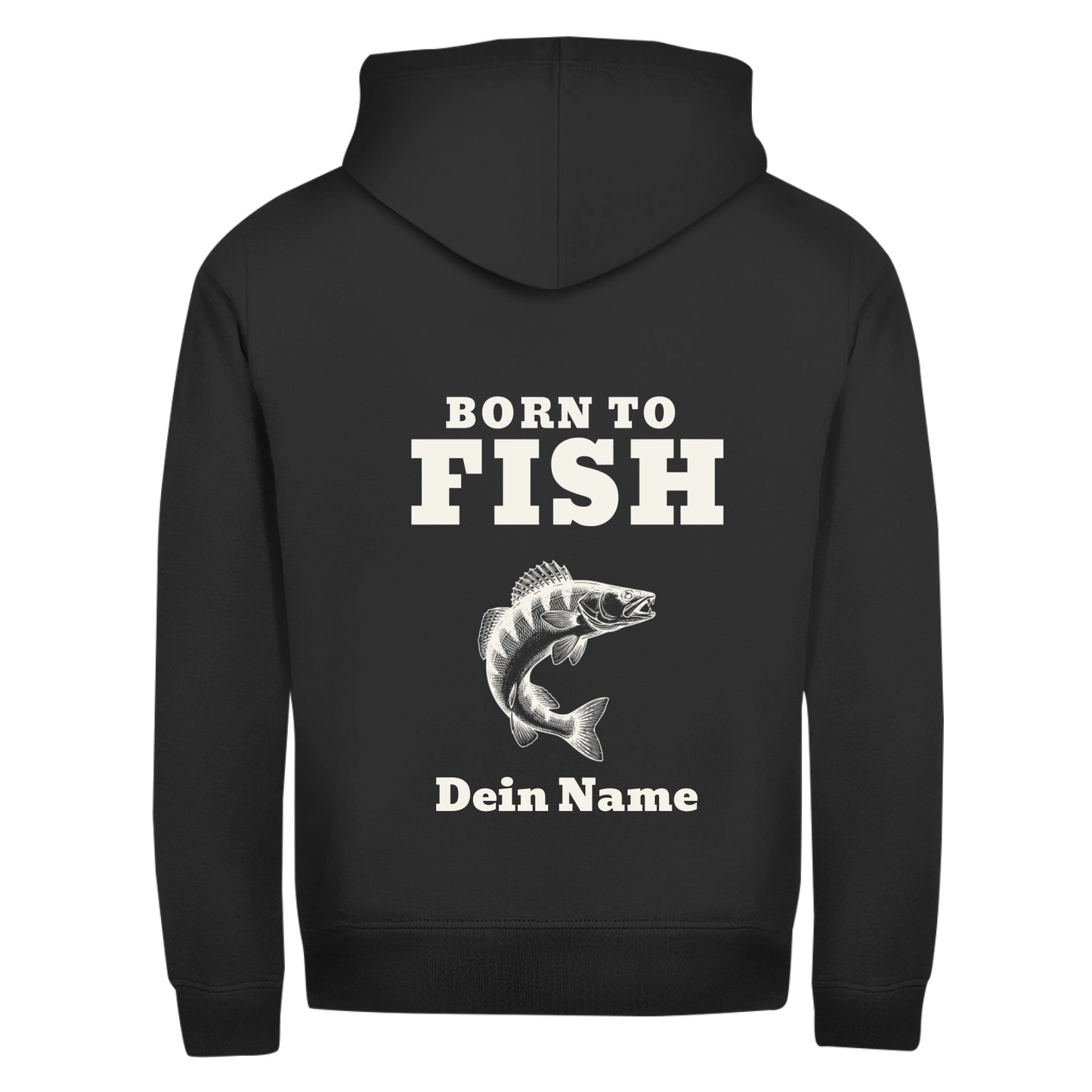 Zipper - Born to Fish - personalisierbar mit Namen und Fisch