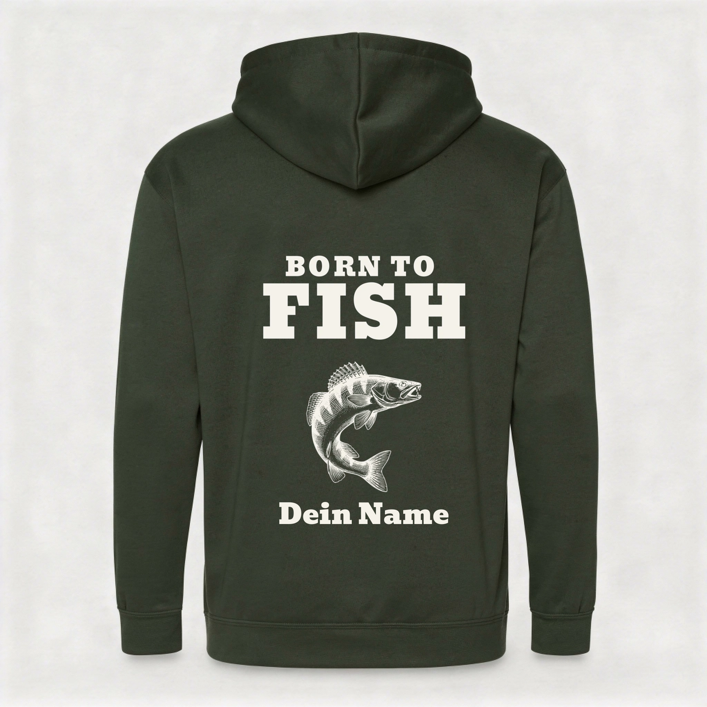 Zipper - Born to Fish - personalisierbar mit Namen und Fisch