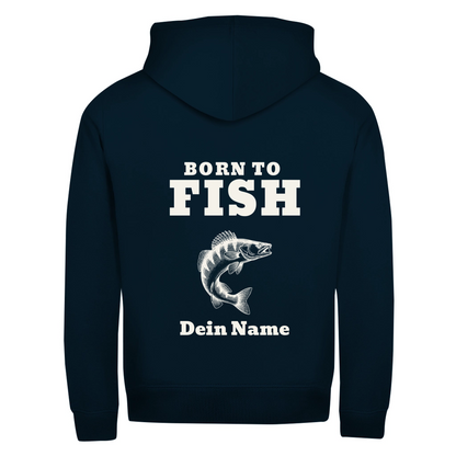 Zipper - Born to Fish - personalisierbar mit Namen und Fisch