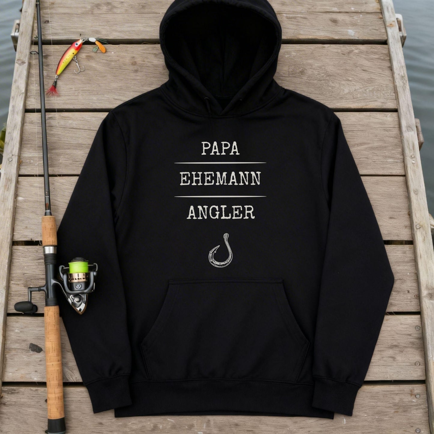 Hoodie - Papa, Ehemann, Angler