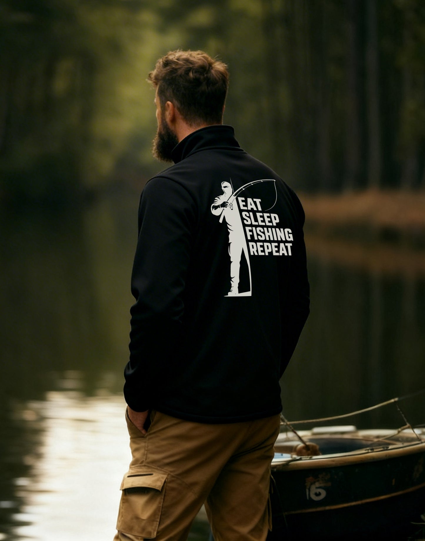 Softshelljacke - Eat, Sleep, Fishing, Repeat