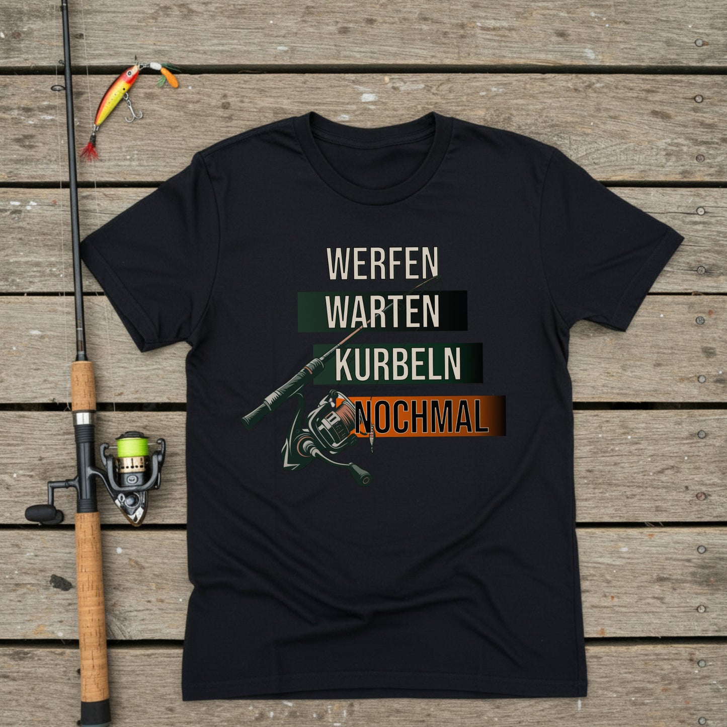 T-Shirt- Werfen, Warten, Kurbeln, Nochmal